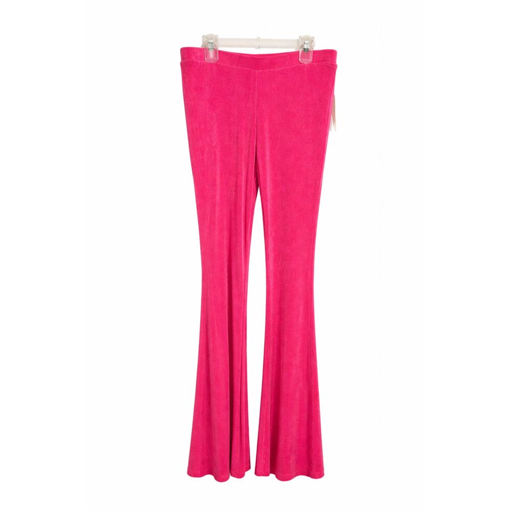 Pink Stretchy Bell Bottom Valentine’s Retro Flare Pants Date Night Outfit